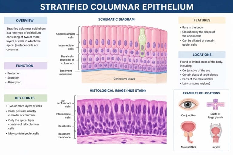Stratified Columnar Epithelium – Structure, Function, Location