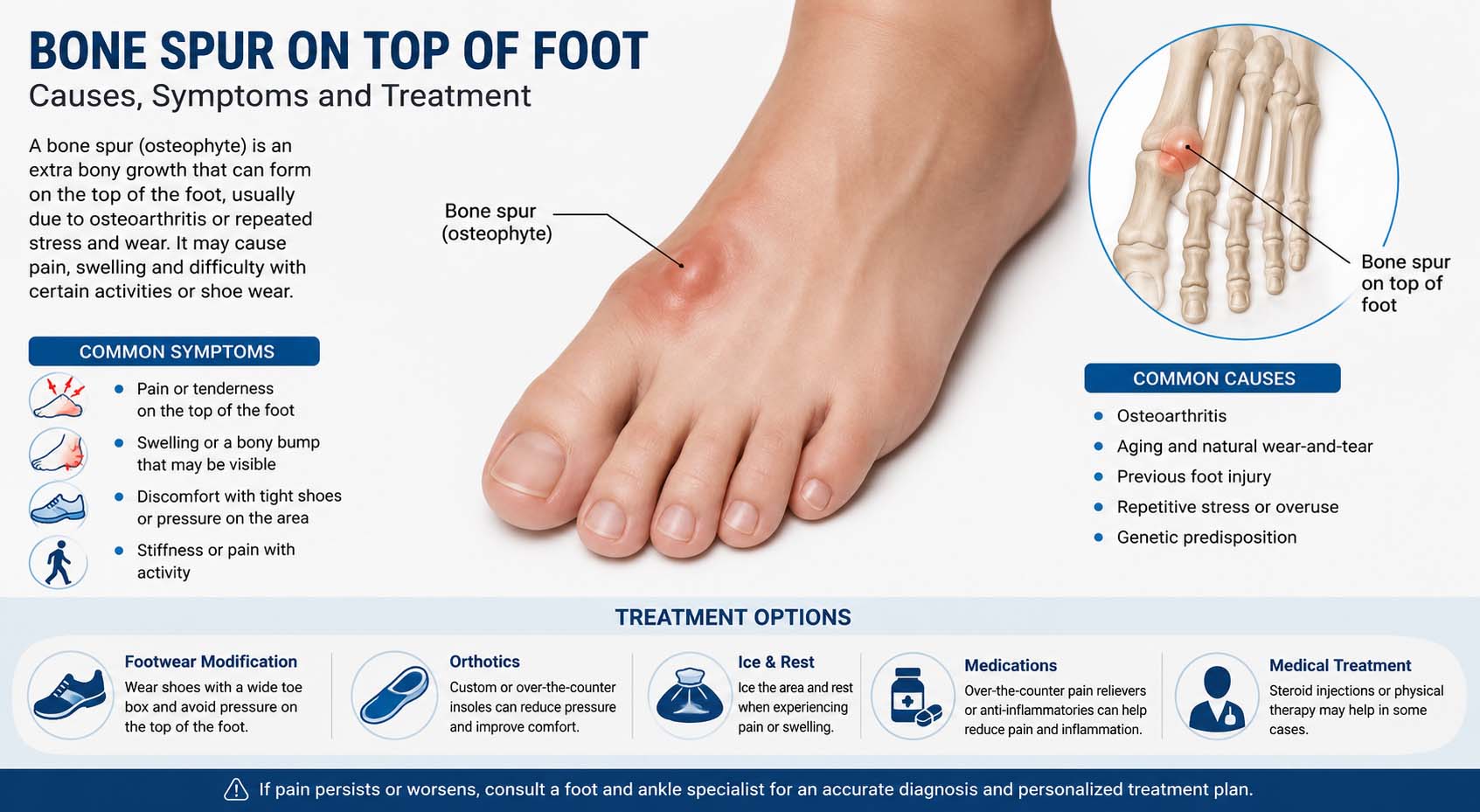 bone spur on top of foot