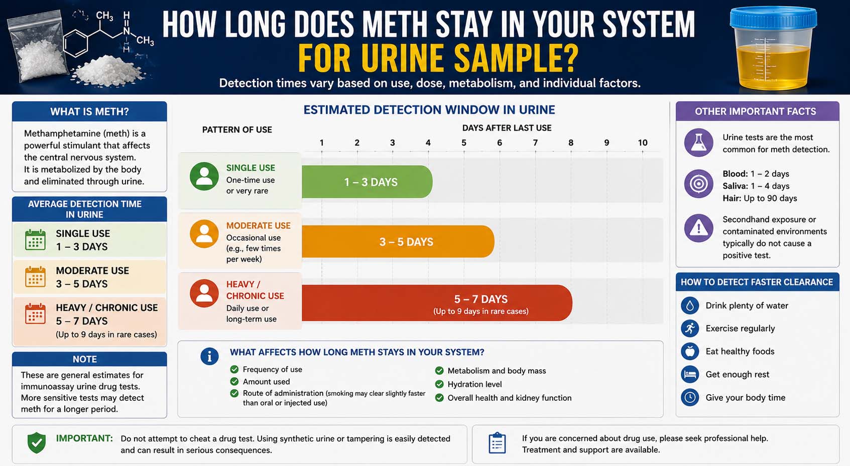 how long does meth stay in your system for urine sample