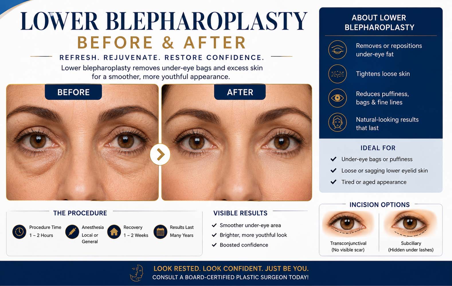lower blepharoplasty before and after