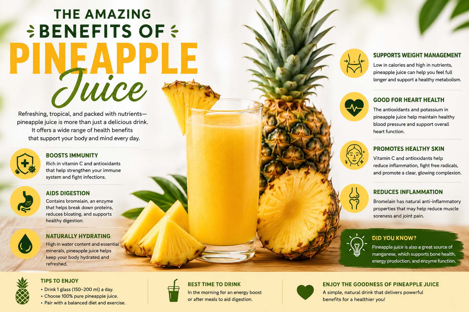 benefits of pineapple juice