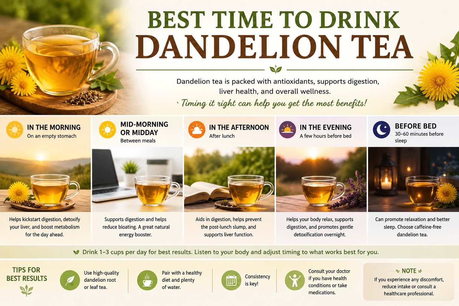 best time to drink dandelion tea