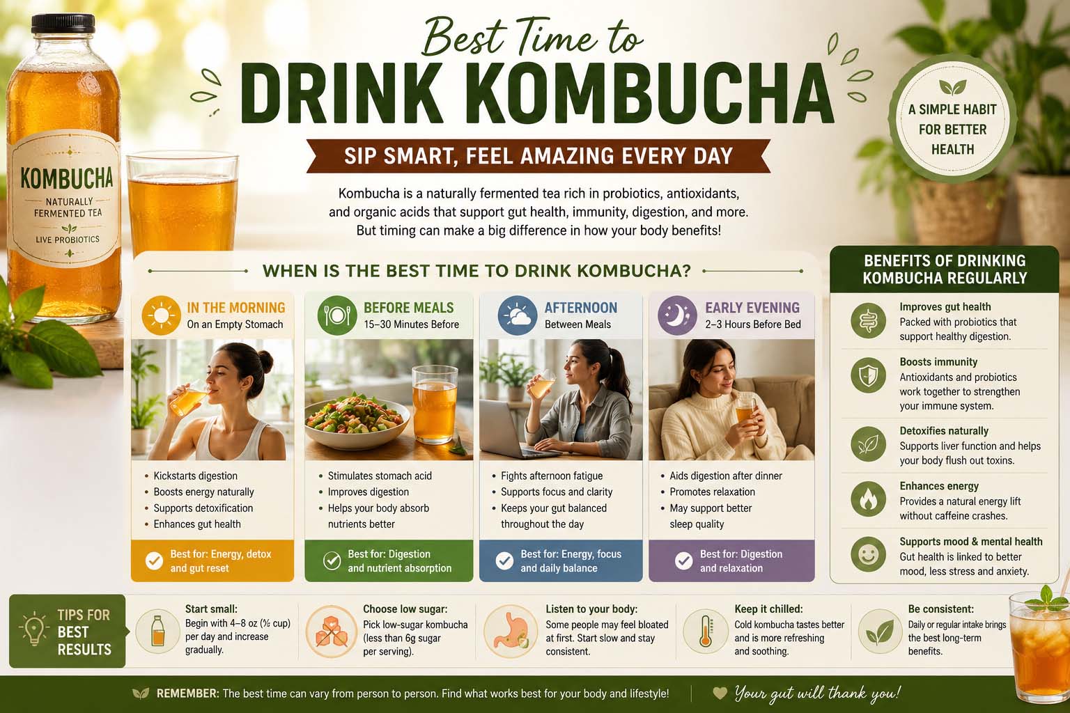 best time to drink kombucha
