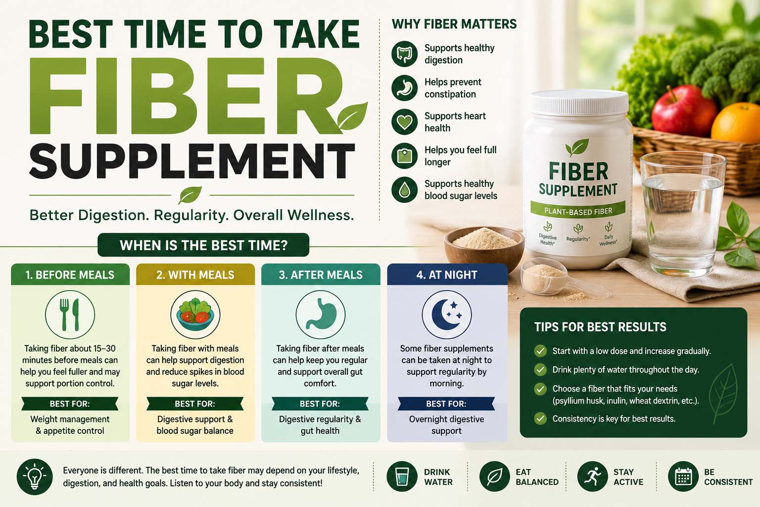 best time to take fiber supplement