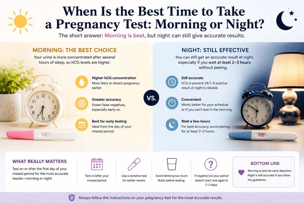 when is the best time to take a pregnancy test morning or night