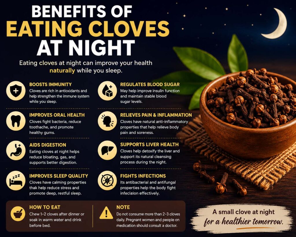 benefits of eating cloves at night