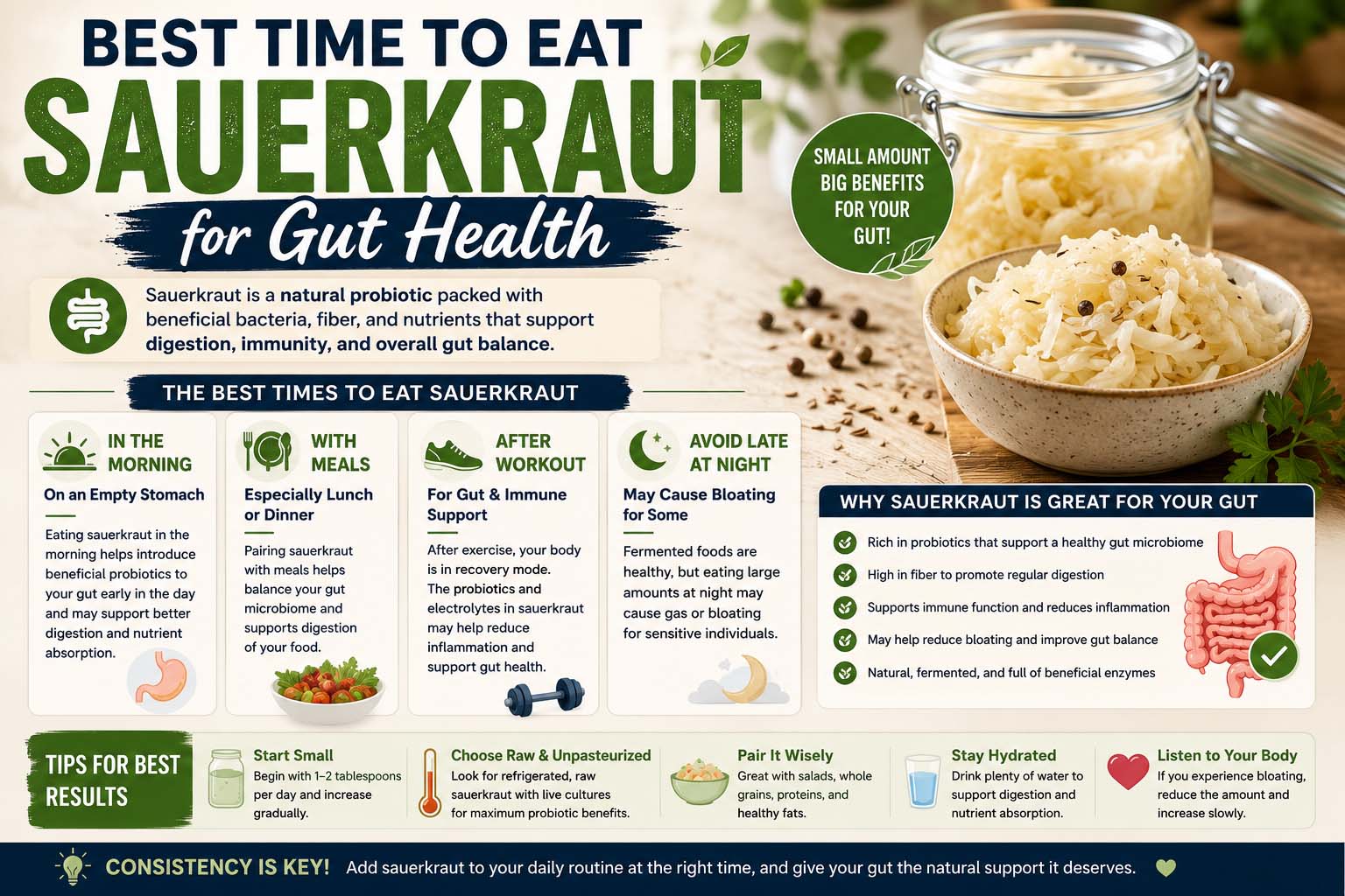 best time to eat sauerkraut for gut health
