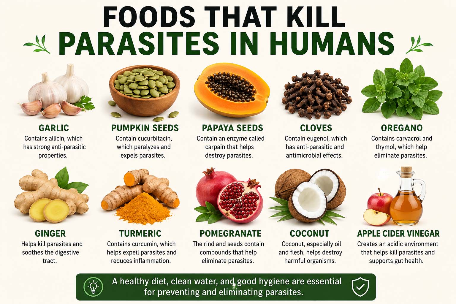 foods that kill parasites in humans