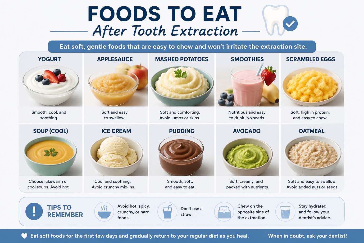 foods to eat after tooth extraction