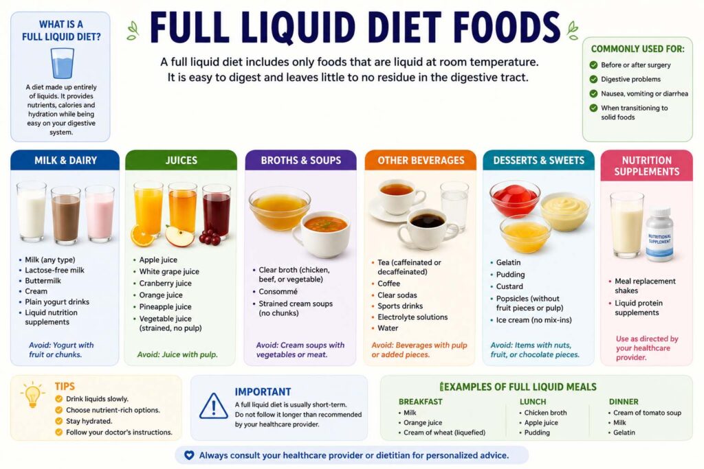 full liquid diet foods