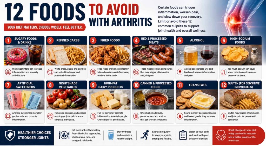12 foods to avoid with arthritis