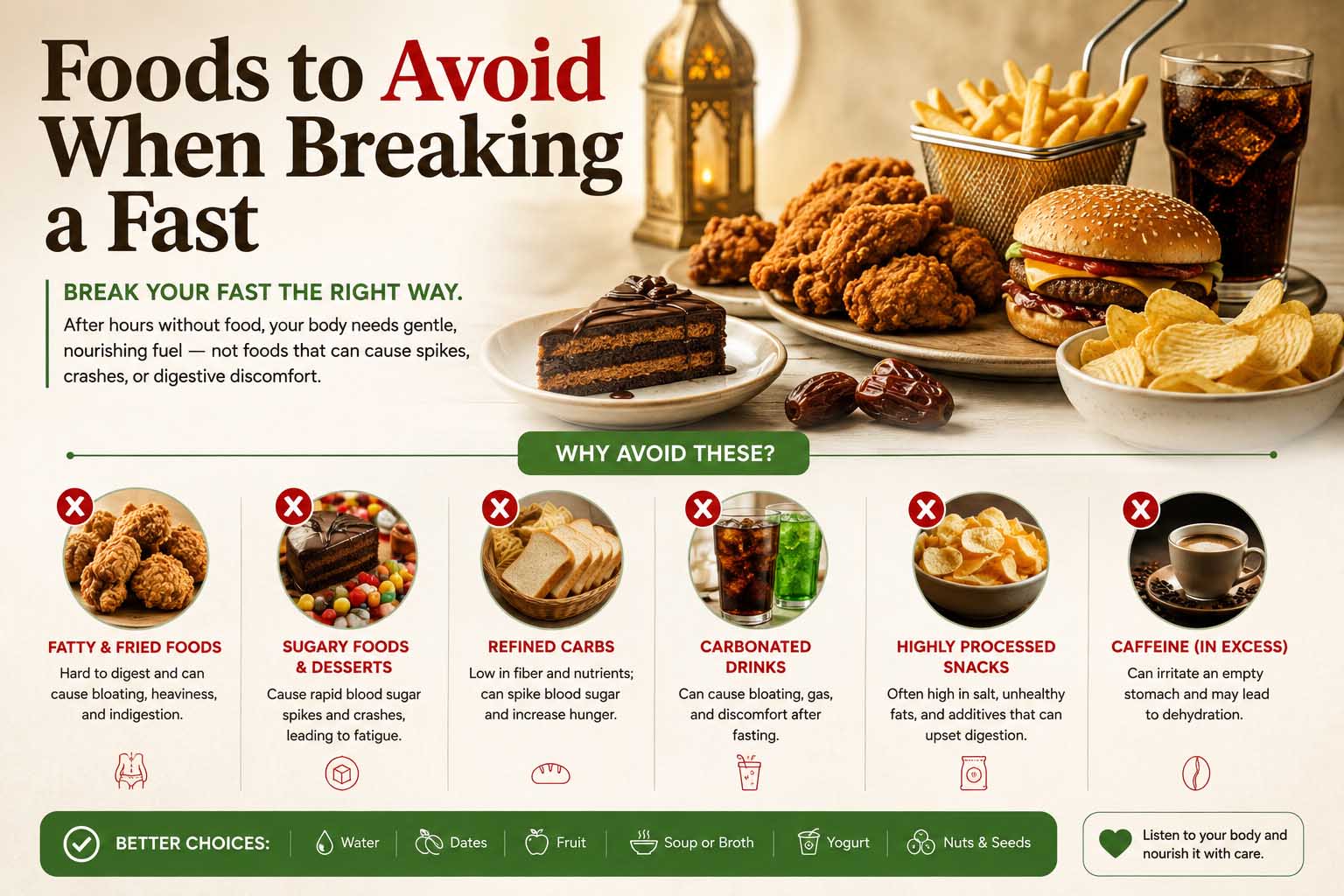 foods to avoid when breaking a fast