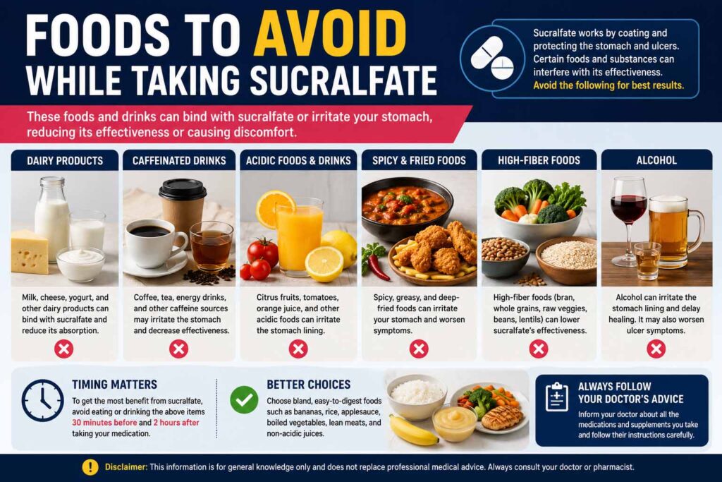 foods to avoid while taking sucralfate