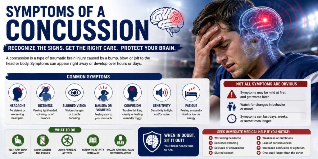 symptoms of a concussion