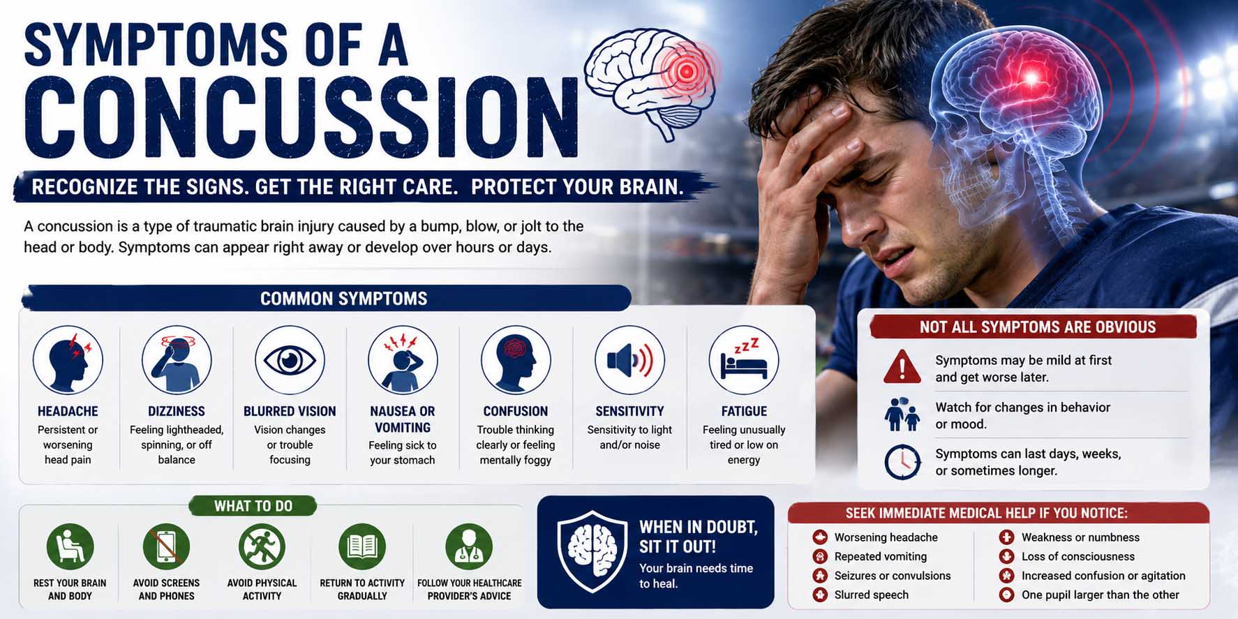 symptoms of a concussion